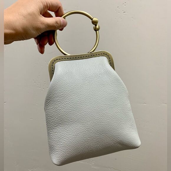 Handsewn Vintage Oriental Style Genuine Leather Kisslock Wristlet/Crossbody - Picture 3 of 13